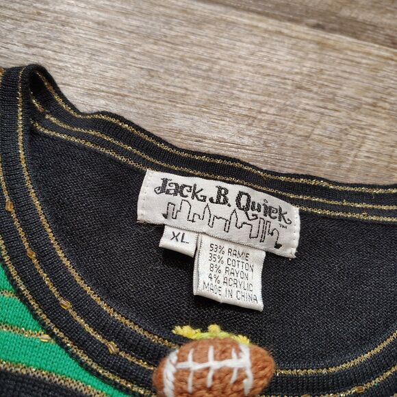 Vintage Jack B Quick Football Cheerleader Cardigan NWT Novelty Sweater XL - Picture 5 of 13